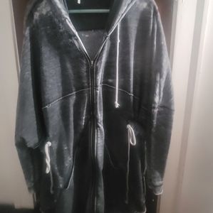 Free People drawstring zip hoodie